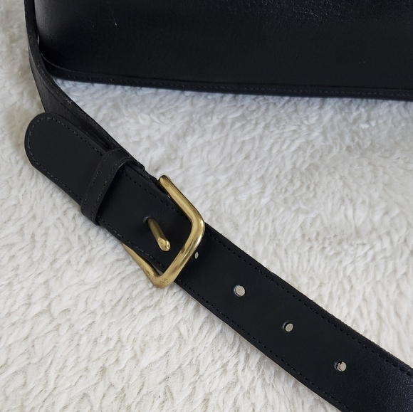 Vintage Coach Morgan Black Leather Briefcase Brass Pushlock Bag - Picture 13 of 16